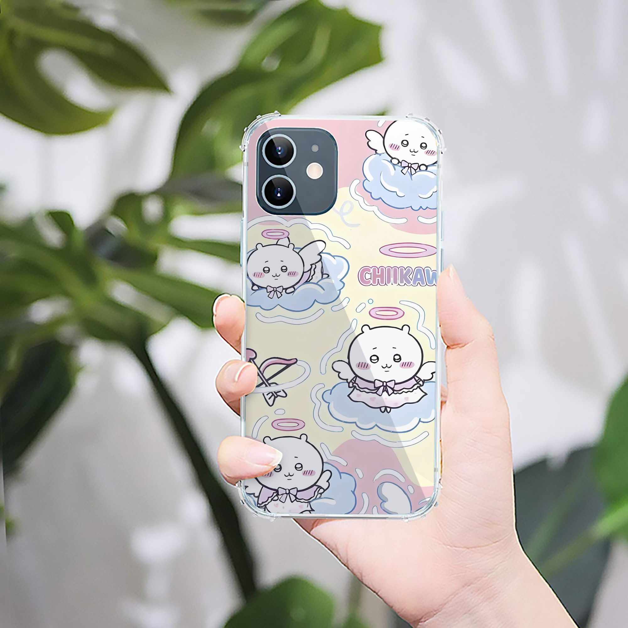 （画像用） ちいかわ Chii-kawa 【iPhone 12シリーズ対応】透明スマホケース（クリアソフトケース）